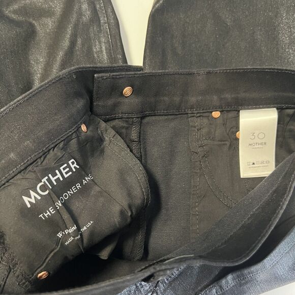 NEW Mother Sz 30 (Fits like a sz 27/28) The Swooner Ankle Wet Paint Coated Denim - Picture 9 of 13